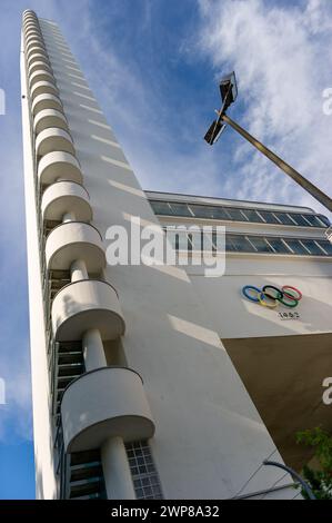 Der Turm im Olympiastadion Helsinki, Finnland Stockfoto