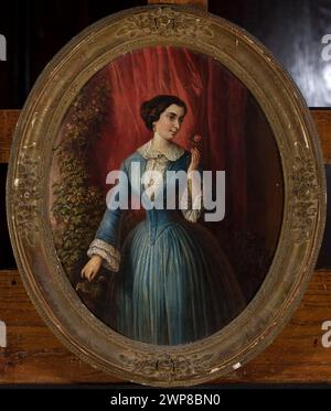 Darstellung der Frau von Ró aus dem Krasiński-Palast, Mitte des 19. Jahrhunderts geschaffen, mit der Figur in historischen Gewändern. Stockfoto