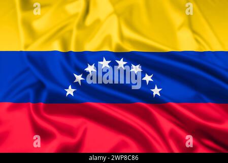 Die Flagge der Bolivarischen Republik Venezuela mit Ripple-Effekt Stockfoto