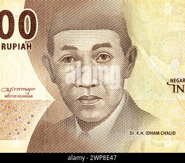 Dr. K.H. Idham Chalid (1921-2010), Portrait from Indonesia 5000 Rupiah 2016 Banknoten. Indonesischer Politiker, religiöser Führer, Minister Stockfoto