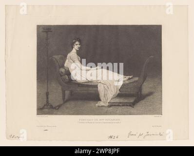 Porträt von Madame Récamier; Jasi Ski, Feliks Stanis (Paris; Magazin, Verlag; 1859-2002); 1889 (1889-00-00-1889-00); Gazette des Beaux-Arts (Zeitschrift-Paris-1859-2002)-Illustrations, Récamier, Jeanne Francoise (1777-1849), Wellisz, Leopold (1882-1972), Wellisz, Leopold (1882-1972)-Sammlung, Französisch (Kultur), französische Grafik, polnische Grafik, reproduktive Grafiken, Frauen, Möbel, Drucke, Polen (Kultur), Porträts, Frauenporträts, Kauf (Provenienz) Stockfoto