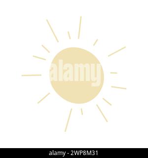 Einfache Vektorsonnenzeichnung im flachen Stil für Symbole und Sommer-Grafikdesigns Stock Vektor