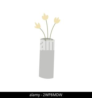 Vektorillustration der gelben Blume in der Glasvase. Stock Vektor