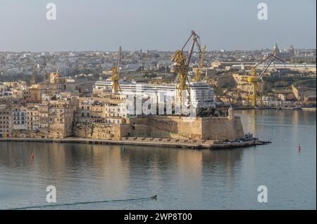 Panoramablick auf Senglea, Malta Island Stockfoto