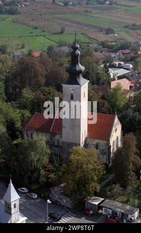 Pfarrkirche der Heiligkreuzerhöhung in Kriz, Kroatien Stockfoto