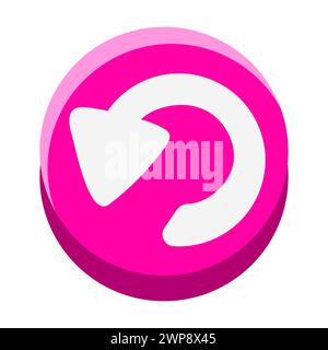 Die Taste zum Wiederholen von Zeichentrickfilmen ist isoliert. Stock Vektor