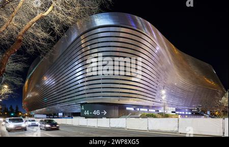 Madrid, Spanien. März 2024. Fußball: Champions League, Achtelfinale, Real Madrid - RB Leipzig. Blick auf das Estadio Santiago Bernabeu. Quelle: Jan Woitas/dpa/Alamy Live News Stockfoto