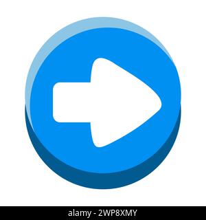 Die Schaltfläche für den Vorwärtspfeil des Zeichentrickfilms ist isoliert Stock Vektor