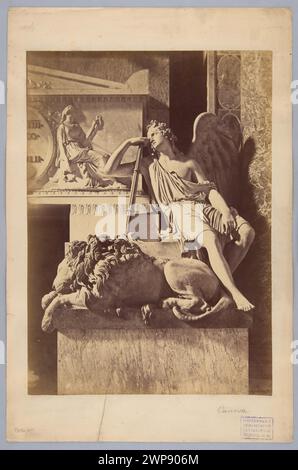 Diese Fotografie aus dem 19. Jahrhundert zeigt ein Fragment des Grabsteins von Papst Clemens XIII. Von Antonio Canova in der Basilika von Rom. Stockfoto