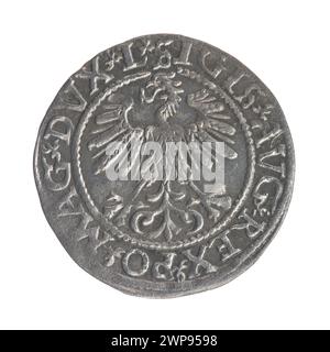 Litauischer Penny; Zygmunt II. August (polnischer König; 1544-1572); 1561 (1561-00-00-1561-00); Stockfoto