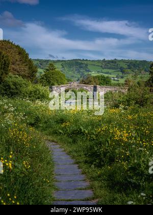 Pont Fawr, dreibogige Brücke über den Conwy River von Inigo Jones, Llanrwst, Wales Stockfoto