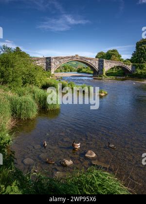 Pont Fawr, dreibogige Brücke über den Conwy River von Inigo Jones, Llanrwst, Wales Stockfoto