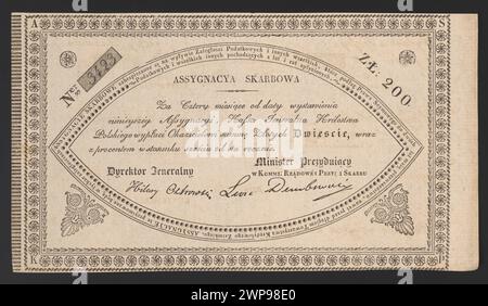 1831 wurde ein Finanzdokument der Regierung für öffentliche Zahlungen und die Geldverwaltung ausgestellt. Stockfoto
