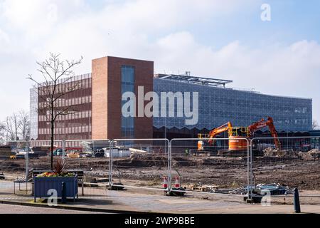 Mehrstöckiger Parkplatz wird im Stadtzentrum von Crewe Cheshire UK gebaut Stockfoto