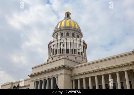 Kuba Kapitolgebäude (Capitolio) am Ende des Paseo del Prado in Old Havanna (La Habana Vieja), Kuba. Das alte Havanna gehört zum Weltkulturerbe. Stockfoto