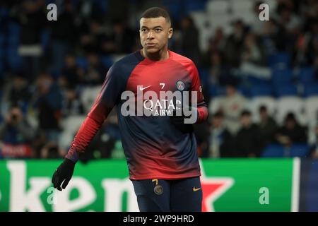 San Sebastian, Espagne. März 2024. Kylian Mbappe von PSG während der UEFA Champions League, Achtelfinale, 2. Leg-Fußballspiel zwischen Real Sociedad und Paris Saint-Germain (PSG) am 5. März 2024 in der reale Arena in San Sebastian, Spanien - Foto Jean Catuffe/DPPI Credit: DPPI Media/Alamy Live News Stockfoto