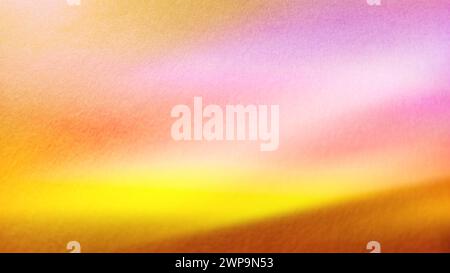 Farbenfroher heller Hintergrund. Orange, Gelb, Rot, Rosa auf orangefarbenem Papierboden. Die Wirkung der Nordlichter in der horizontalen Ebene. Stockfoto