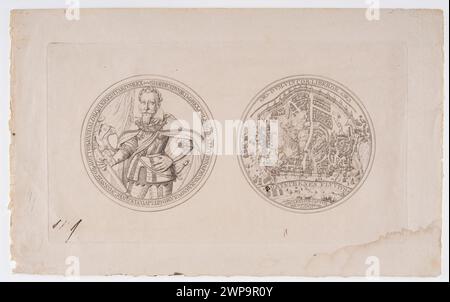 Diese Medaille aus dem Jahr 1819 erinnert an das Ereignis von 1611 und zeigt ein Porträt von König Zygmunt III. Vasa mit gravierten Details und historischer Bedeutung. Stockfoto