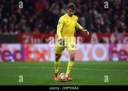 München, Deutschland. März 2024. Ivan Provedel von SS Lazio im zweiten Hinspiel der UEFA Champions League zwischen FC Bayern München und SS Lazio am 5. März 2024 in München. Quelle: Marco Canoniero/Alamy Live News Stockfoto