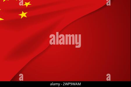 Volksrepublik China Flagge auf dunklem Hintergrund, geeignet für politische oder nationale Veranstaltungen wie Unabhängigkeitstag, Vektorillustration Stock Vektor