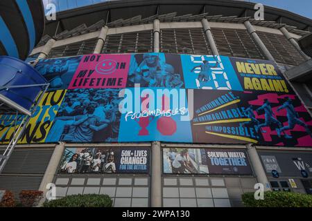 Eine allgemeine Ansicht des Etihad während des UEFA Champions League-Spiels Manchester City gegen FC Kopenhagen im Etihad Stadium, Manchester, Großbritannien, 6. März 2024 (Foto: Mark Cosgrove/News Images) Stockfoto