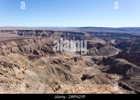 Ein schöner Landschaftsblick auf den Fishriver Canyon in Namibia Stockfoto