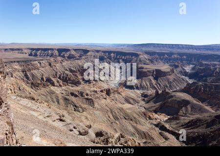 Ein schöner Landschaftsblick auf den Fishriver Canyon in Namibia Stockfoto