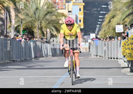 Pietra Ligura, Italien. März 2024. Kristen Faulkner (EF Education - Cannondale) während Femminile - Trofeo Ponente Rosa - Bordighera/Pietra Ligure, Straßenradrennen in Pietra Ligura, Italien, 06. März 2024 Credit: Independent Photo Agency/Alamy Live News Stockfoto