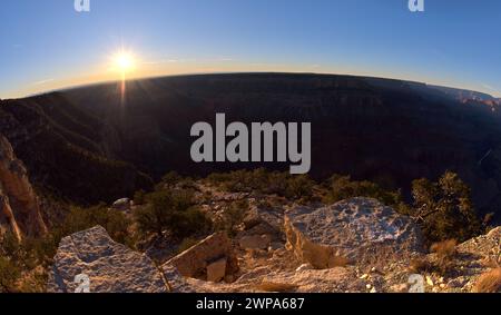 Grand Canyon Arizona, Blick vom Pima Point bei Sonnenuntergang. Stockfoto