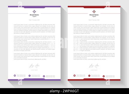 Modernes, kreatives und sauberes Briefkopfpapier im Business-Stil für Ihr Unternehmensprojekt. Auf Druck setzen. Moderner Business-Briefkopf im abstrakten Design Stock Vektor