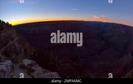 Grand Canyon Arizona, Blick vom Pima Point bei Sonnenuntergang. Stockfoto