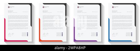 Modernes, kreatives und sauberes Briefkopfpapier im Business-Stil für Ihr Unternehmensprojekt. Auf Druck setzen. Moderner Business-Briefkopf im abstrakten Design Stock Vektor