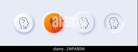 Symbol für die Zeile „Psychologie-Therapie“. Psychische Gesundheitszeichen. Zeilensymbole. Vektor Stock Vektor