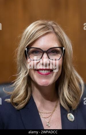 Camela C. Theeler tritt am Mittwoch, den 6. März 2024, vor einem Senate Committee on the Judiciary Hearing für seine Nominierung als Bezirksrichter der Vereinigten Staaten für den District of South Dakota im Dirksen Senate Office Building in Washington, DC, auf. Beschreibung: Stab Lamkey/CNP/MediaPunch Stockfoto