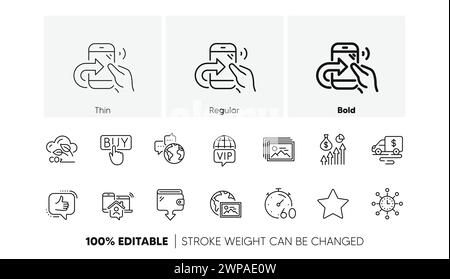 Symbole für CO2-Gas, Einkauf und Web-Fotolinie. Für Web-App drucken. Zeilensymbole. Vektor Stock Vektor