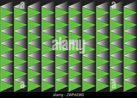 Grüne geometrische Dreiecksmuster Hintergrundstruktur, gebührenfreie grafische Illustration-Alamy Stock Vektor