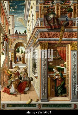 Die Verkündigung mit dem heiligen Emidius Carlo Crivelli (um 1435–um 1495) Stockfoto