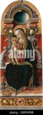 Madonna Cook, 1470, Washington, National Gallery Carlo Crivelli Madonna und Kind thront mit Spender Stockfoto