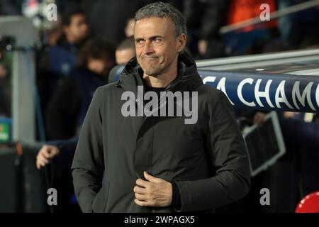 San Sebastian, Espagne. März 2024. PSG-Trainer Luis Enrique während der UEFA Champions League, Achtelfinale, 2. Leg-Fußballspiel zwischen Real Sociedad und Paris Saint-Germain (PSG) am 5. März 2024 in der reale Arena in San Sebastian, Spanien - Foto Jean Catuffe/DPPI Credit: DPPI Media/Alamy Live News Stockfoto