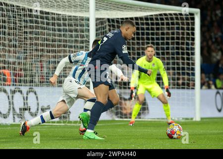 San Sebastian, Espagne. März 2024. Kylian Mbappe von PSG während der UEFA Champions League, Achtelfinale, 2. Leg-Fußballspiel zwischen Real Sociedad und Paris Saint-Germain (PSG) am 5. März 2024 in der reale Arena in San Sebastian, Spanien - Foto Jean Catuffe/DPPI Credit: DPPI Media/Alamy Live News Stockfoto