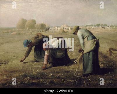 Die Gleaners (des glaneuses) ist ein Ölgemälde von Jean-Francois Millet, das 1857 fertiggestellt wurde. Stockfoto