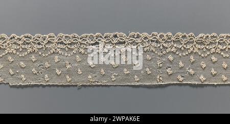 Ein Stück Spitze aus dem späten 18. Jahrhundert mit textiler Handwerkskunst und dekorativen Mustern, die für diese Zeit typisch sind. Stockfoto