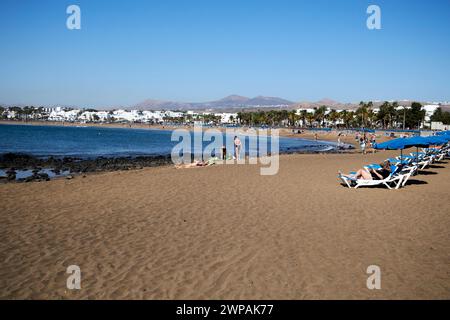 Playa de los Pocillos puerto del carmen Lanzarote, Kanarische Inseln, spanien Stockfoto