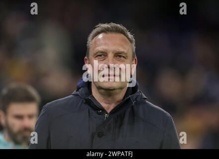 Cardiff City Stadium, Cardiff, Großbritannien. März 2024. EFL Championship Football, Cardiff City gegen Huddersfield Town; Andre Breitenreiter Manager von Huddersfield Town Credit: Action Plus Sports/Alamy Live News Stockfoto