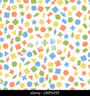 Nahtlose primitive geometrische Muster für Gewebe und Postkarten. Trendige Hipster mit modernem Hintergrund. Trendige memphis-Karte mit geometrischen Elementen. Vecto Stock Vektor