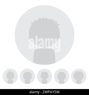 Gruppe von Avataren für Webbenutzer. Silhouette anonymer Personen. Symbol für soziales Profil. Vektorabbildung. Stock Vektor