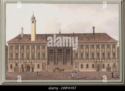 Gemälde des Deutschordenshauses in Wien von Tranquillo Mollo, entstanden zwischen 1818 und 1823, mit Architektur und umgebender Landschaft. Stockfoto