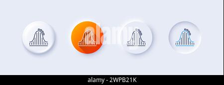 Symbol der Achterbahnlinie. Schild für den Vergnügungspark. Zeilensymbole. Vektor Stock Vektor