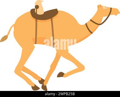 Am schnellsten laufender Camel-Icon-Cartoon-Vektor. Sportlauf Tradition. Schnell orientalisch Stock Vektor