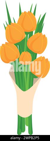 Schönheit Blume Blumenstrauß Icon Cartoon Vektor. Mobiler Kurier anwesend. Online Mobile Bloom Stock Vektor